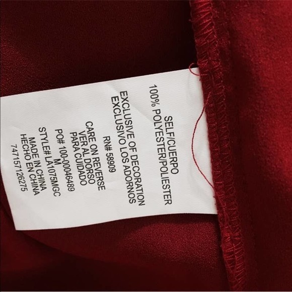 Gibson Latimer Red Bell Sleeves Crisscross Blouse - Picture 8 of 9